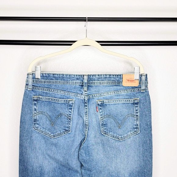 Levi's 518 Women's 2007 Super Low Boot But Distressed Blue Denim Jeans Size 13L - Picture 7 of 9